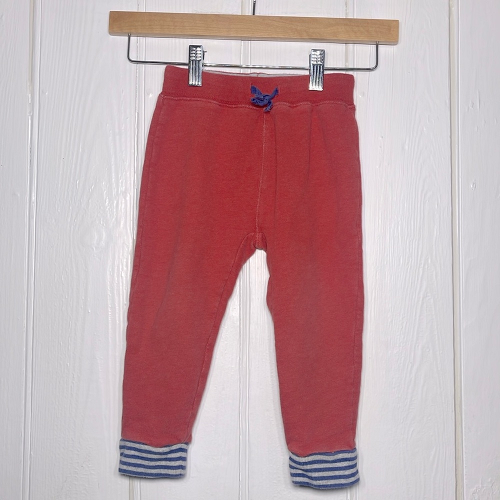 BABY BODEN Boys 100% Cotton Thick Elastic Red Star Appliqué Jogger Sweatpants